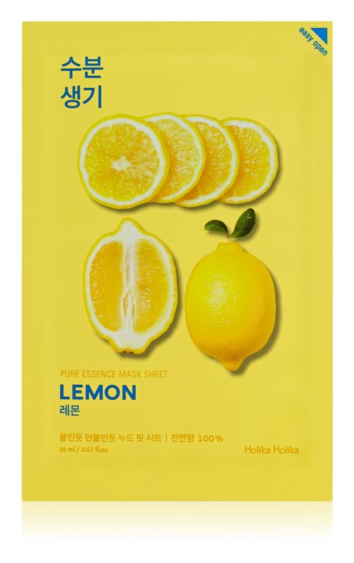 Holika Holika Pure Essence Lemon masca de celule cu efect balsamic si revigorant cu vitamina C